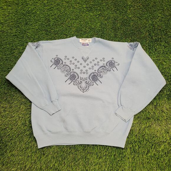 Vintage Hanes Sweatshirt Womens XL 22x24 Ornamental Ethnic - Picture 1 of 14